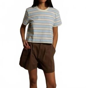 NEW PERFECTWHITETEE gia short sleeve stripe tee in blue